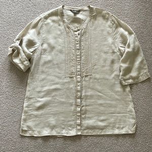 Tommy Bahama Tan Linen Top Shirt Tunic
